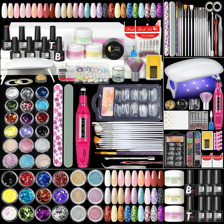Kit de uñas acrílicas para principiantes con todo profesional, 3 pi...