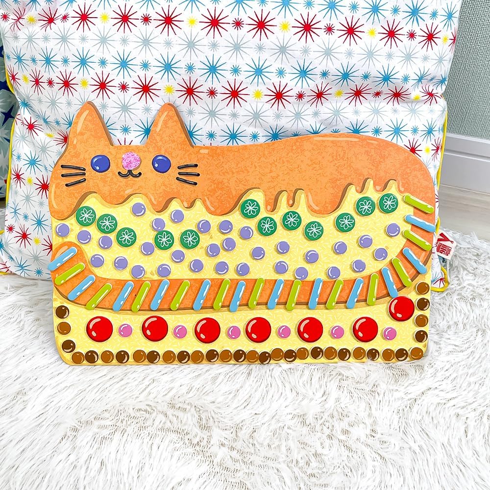 DJECO LPA Cakes & Sweets Collages Kit de mosaico – Crea tu propia chispa con purpurina para el hogar – Divertido y creativo para familiares y amigos, niños y niñas, educativo, kit de manualidades de
