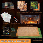 CZYY RPG Starter Set, Foldable Battle Mat, DM Screen, Game Tokens & Dice