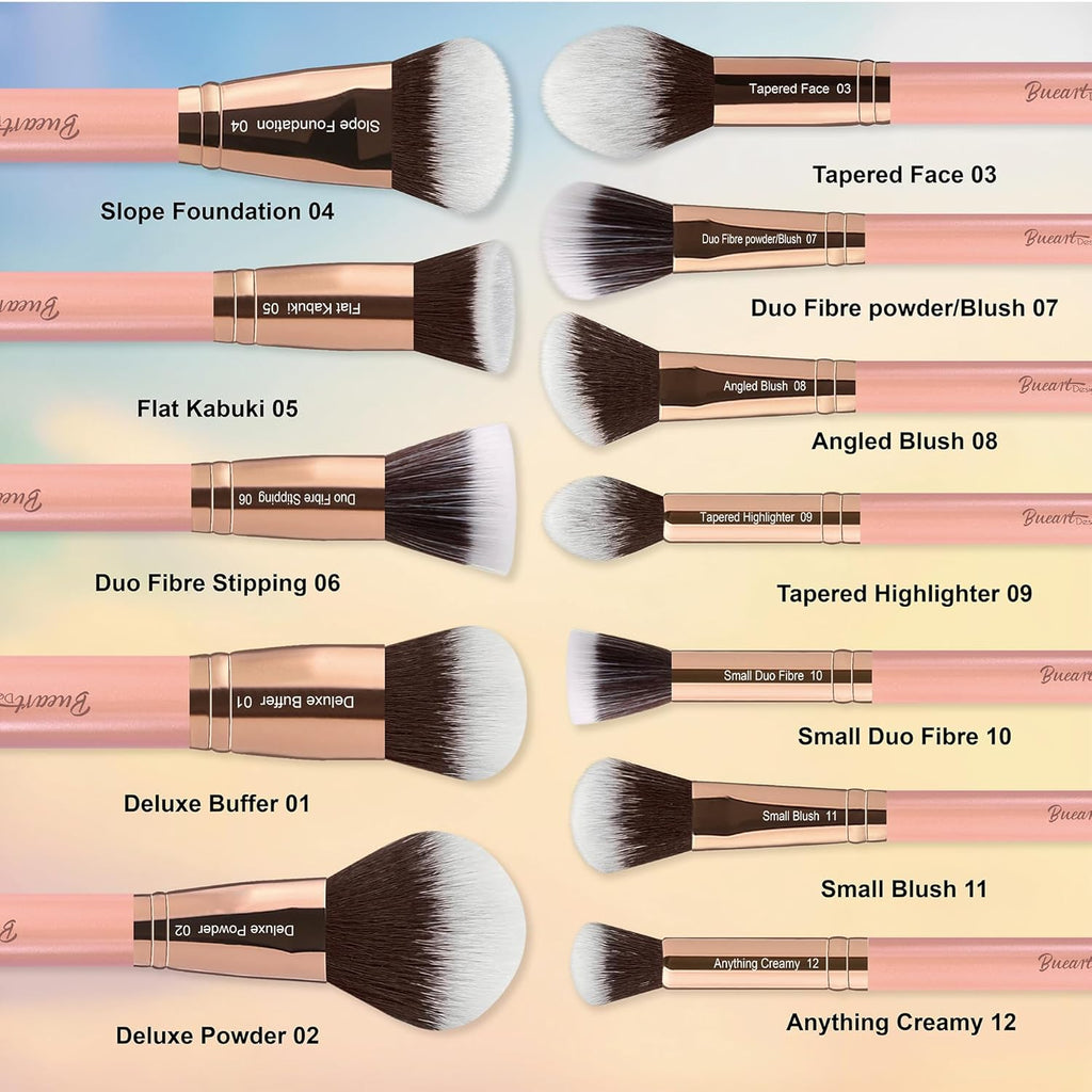 Bueart Design Juego de 30 piezas de brochas de maquillaje