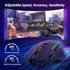 RisoPhy Ratón inalámbrico para juegos, 3 modos 2.4G/USB-C/Bluetooth con