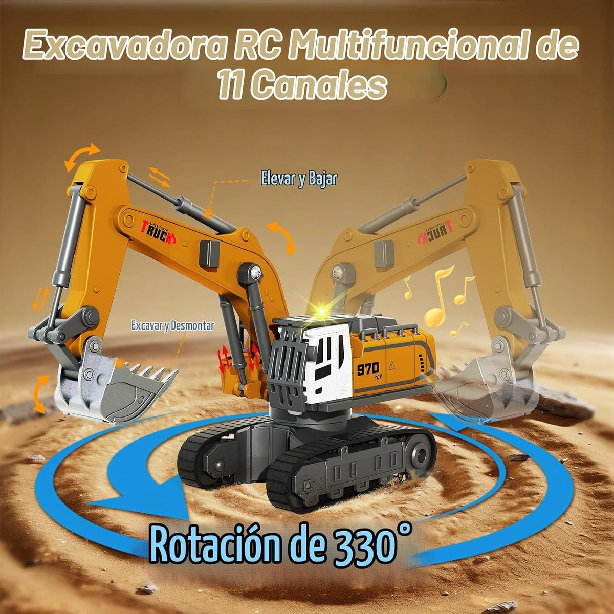Mini vehículos de construcción RC 1:64 carretilla elevadora excavadora
