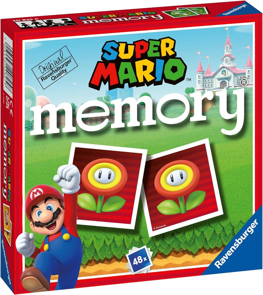 Ravensburger - Memory Super Mario, juego de mesa, juego de memoria para niños de 3 años o más, 48 cartas, 2 a 6 jugadores, versión italiana