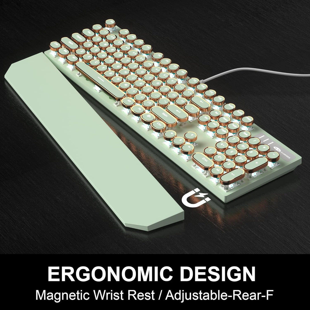 Camiysn Teclado Mecánico para Juegos Estilo Máquina de Escribir, Te...