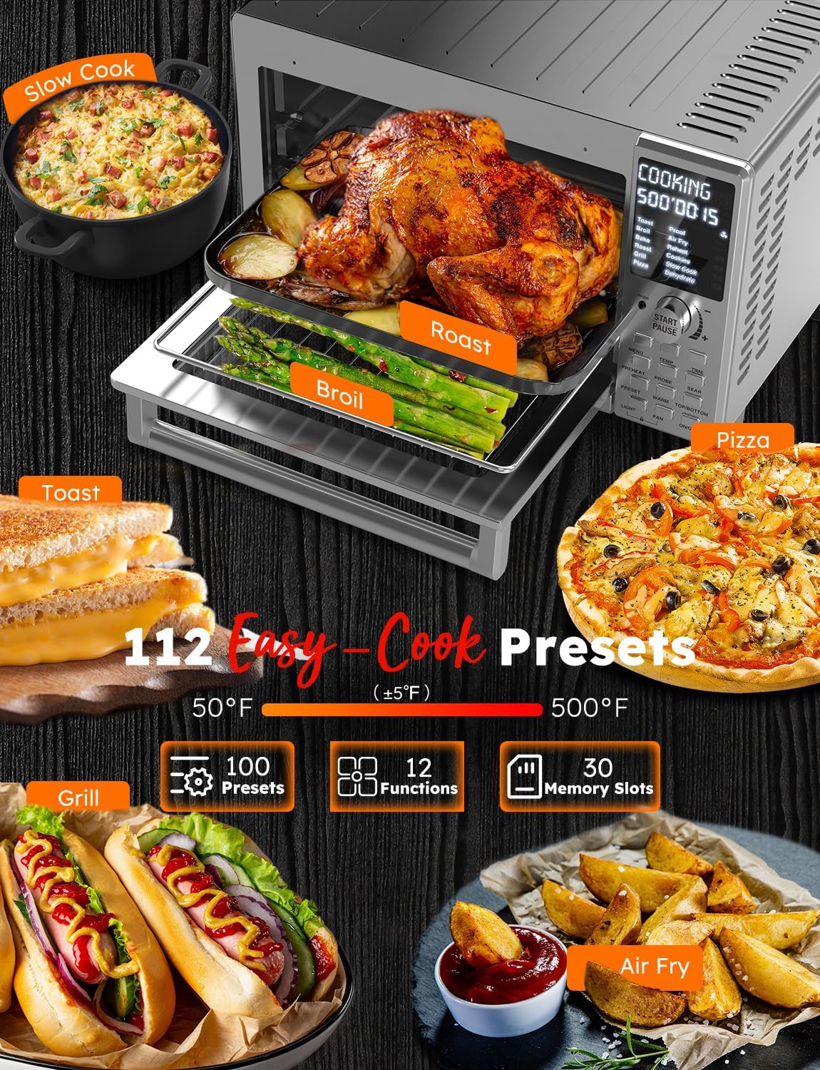 Nuwave Bravo XL Pro Air Fryer Toaster Oven con Combo de Parrilla, Sistema Nuevo 2026