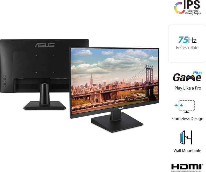 ASUS Monitor de escritorio de 24 pulgadas, 75 Hz, Full HD (1920 x 1...