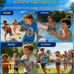 Pistola de agua eléctrica para niños y adultos – Lanzador de agua automático con batería recargable, luces LED, potente pistola de chorro de largo alcance de 26 pies, juguete de agua de playa para