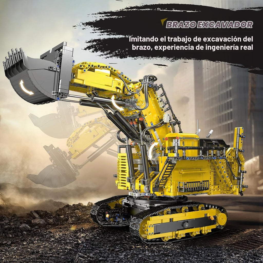Mould King 17070 - Juego de construcción de excavadora RC para adultos, modelo de vehículo de construcción de camión de 4767 piezas, camión de control remoto APP con motores, juguetes de ingeniería STEM