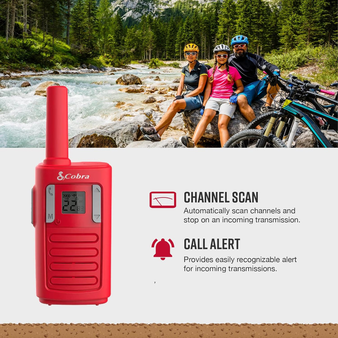 Walkie Talkies de Familia Cobra RX100 de 16 Millas de Alcance (Paqu...