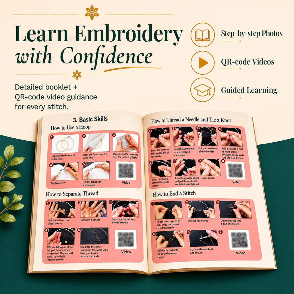 Bradove Beginner Embroidery Kit para Adults y Kids