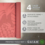 Gaiam - Tapete de yoga con estampado, antideslizante para ejercicio y fitness para todo tipo de yoga, pilates y ejercicios en el suelo