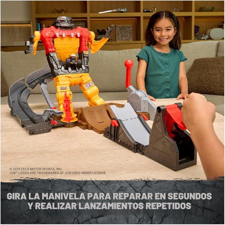 Monster Jam Smash &amp; Bash SmashBot Playset con lanzador, exclusi...