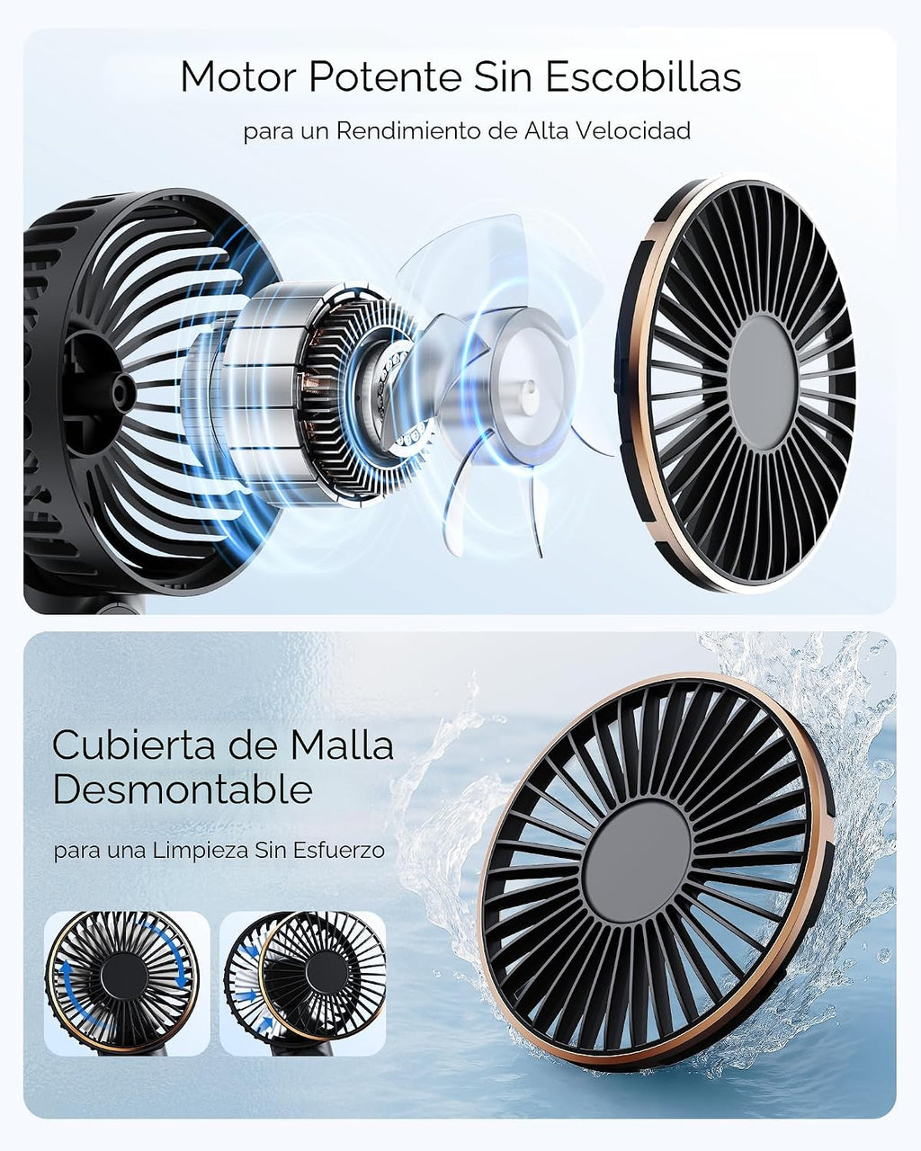 TUNISE Ventilador de Mano Portátil Recargable, Ventilador Portátil...
