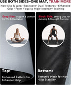 HAPBEAR Esterilla de Yoga Grande - 72"x36" Extra Ancha - 1/4" de Espesor PVC Dual Color | Superficie Antideslizante y Alto Amortiguamiento - Ideal para Yoga, Pilates y Entrenamientos en Casa - Bolsa de Malla Bolsa de Regalo