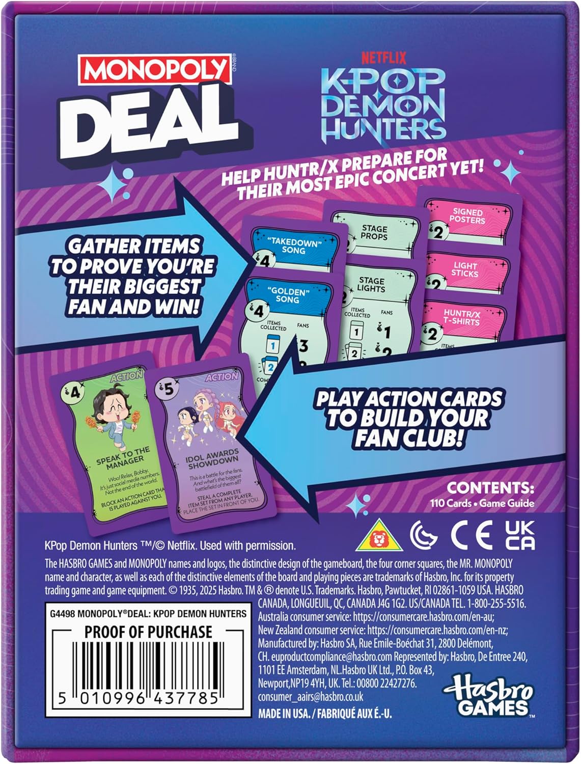 Monopoly Oferta Juego de cartas Kpop Demon Hunters Juegos
