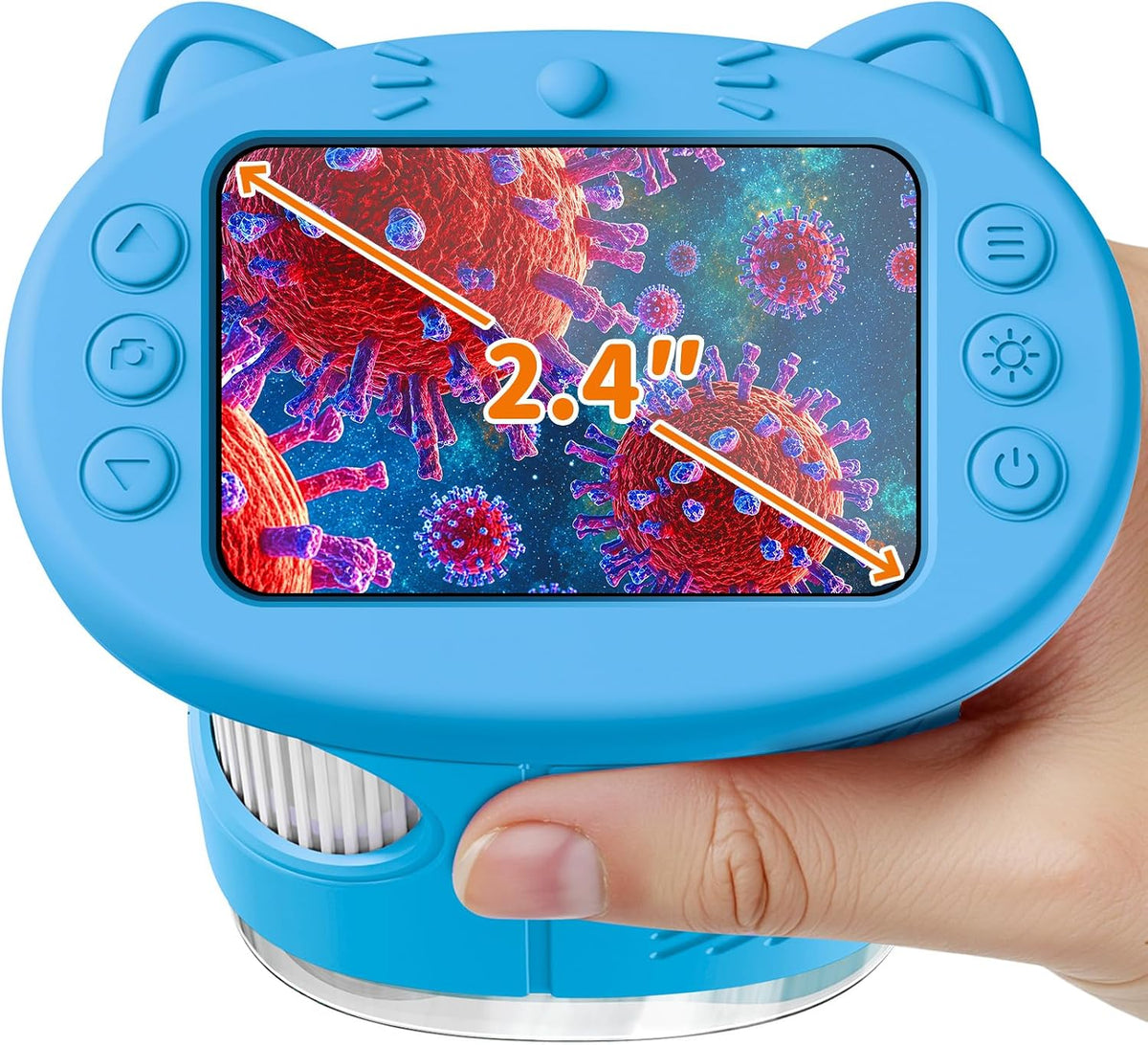 Microscopio digital de mano 1000X para niños, pantalla IPS de 2,4 "juguetes