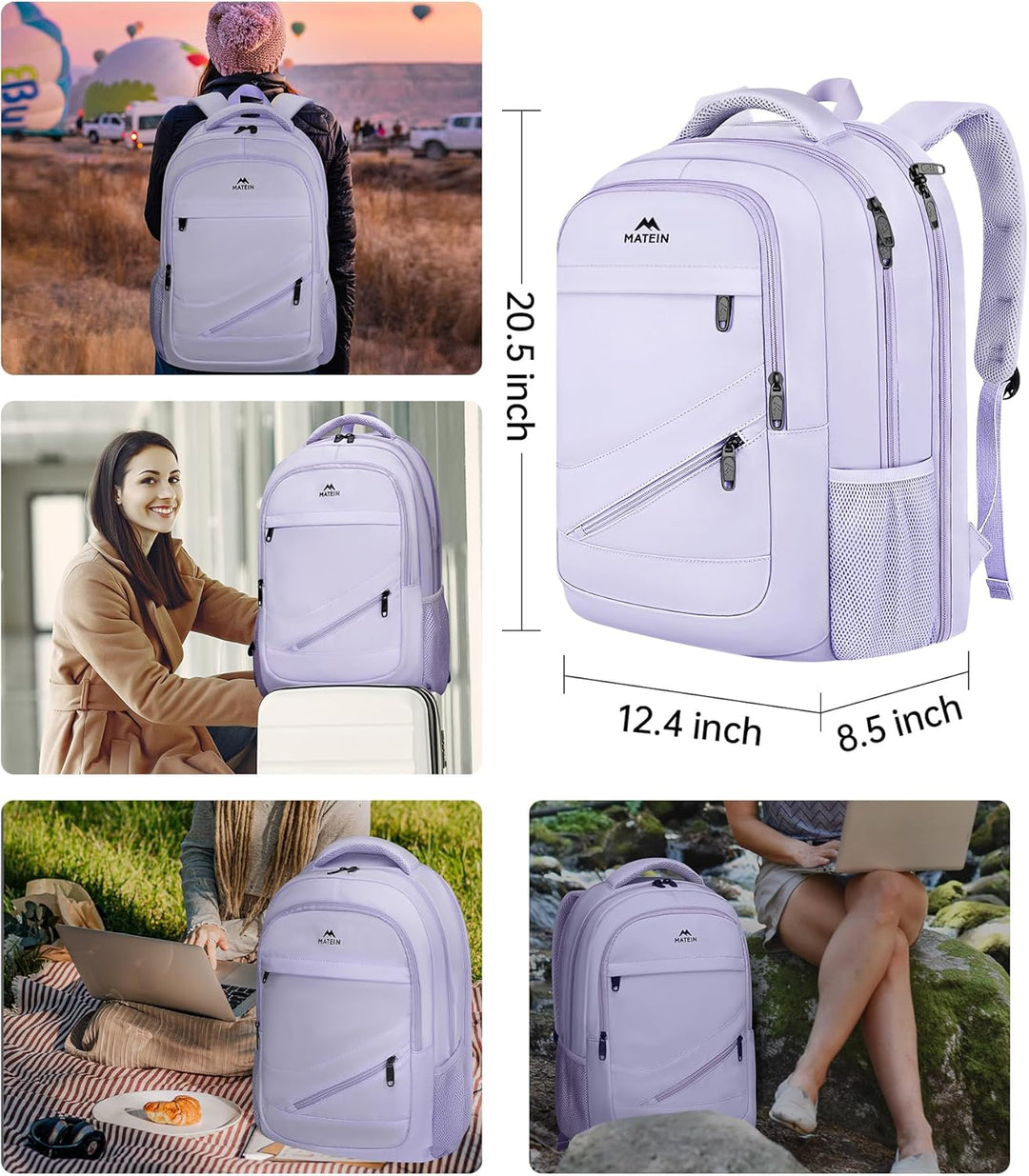 MATEIN - Mochila extra grande para portátil para mujeres, 50 L, de...