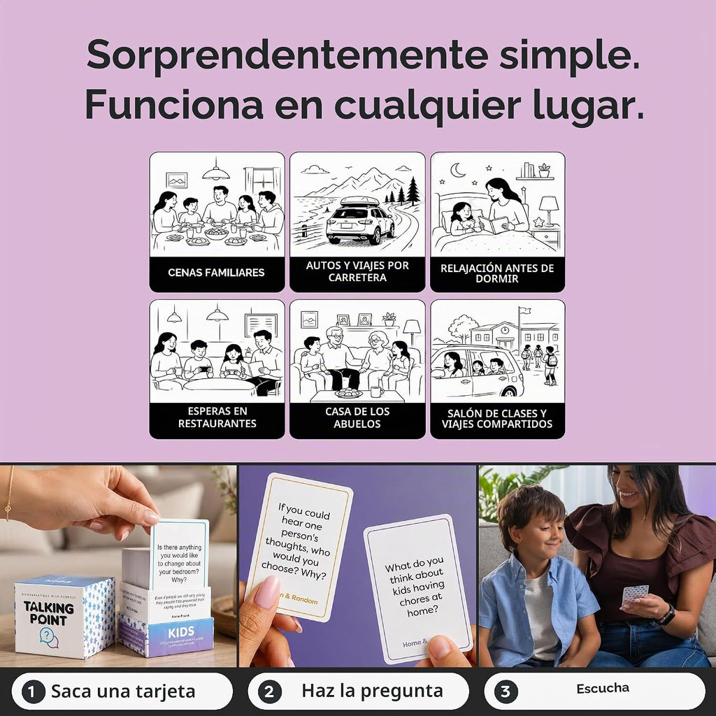 200 tarjetas de conversación para niños de 5 a 13 años; divertido juego de