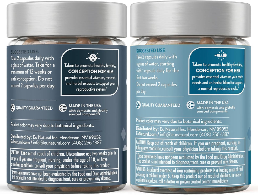 Conception Fertility for Her & Him Paquete - Combo de suplementos d...