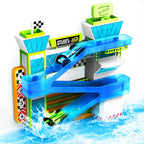 Tub Works® Splash Wheels™ Bathtime Raceway Car Ramp Toddler Bath Toy | Race Car Track con 2 Water-Activated Light-Up Racers | Light Up Bath Toys Flash & Change Colors | Engaging Bathtub Toys para Kids