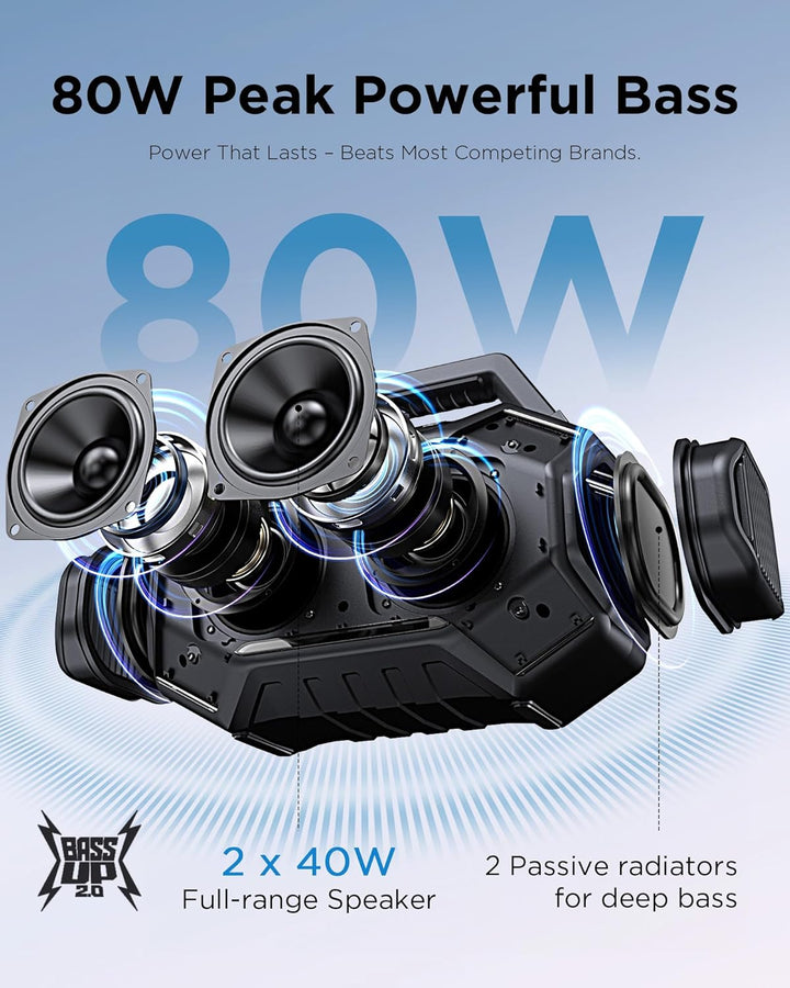 ShellHome Altavoces Bluetooth 6.0 para exterior, altavoz potente de...