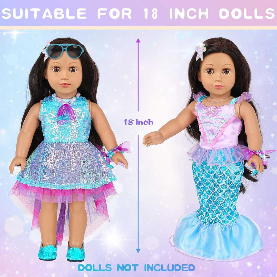 Ropa y accesorios de maquillaje para muñecas de 18 pulgadas america...