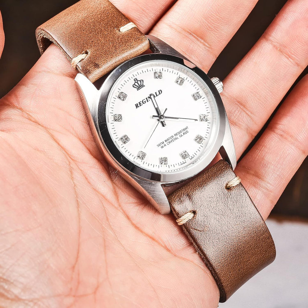 hemsut h Horween - Correas de reloj de cuero para hombre, correa de cuero de liberación rápida para reloj, envoltura de repuesto de 0.71 pulgadas, 0.78 pulgadas, 0.86 pulgadas