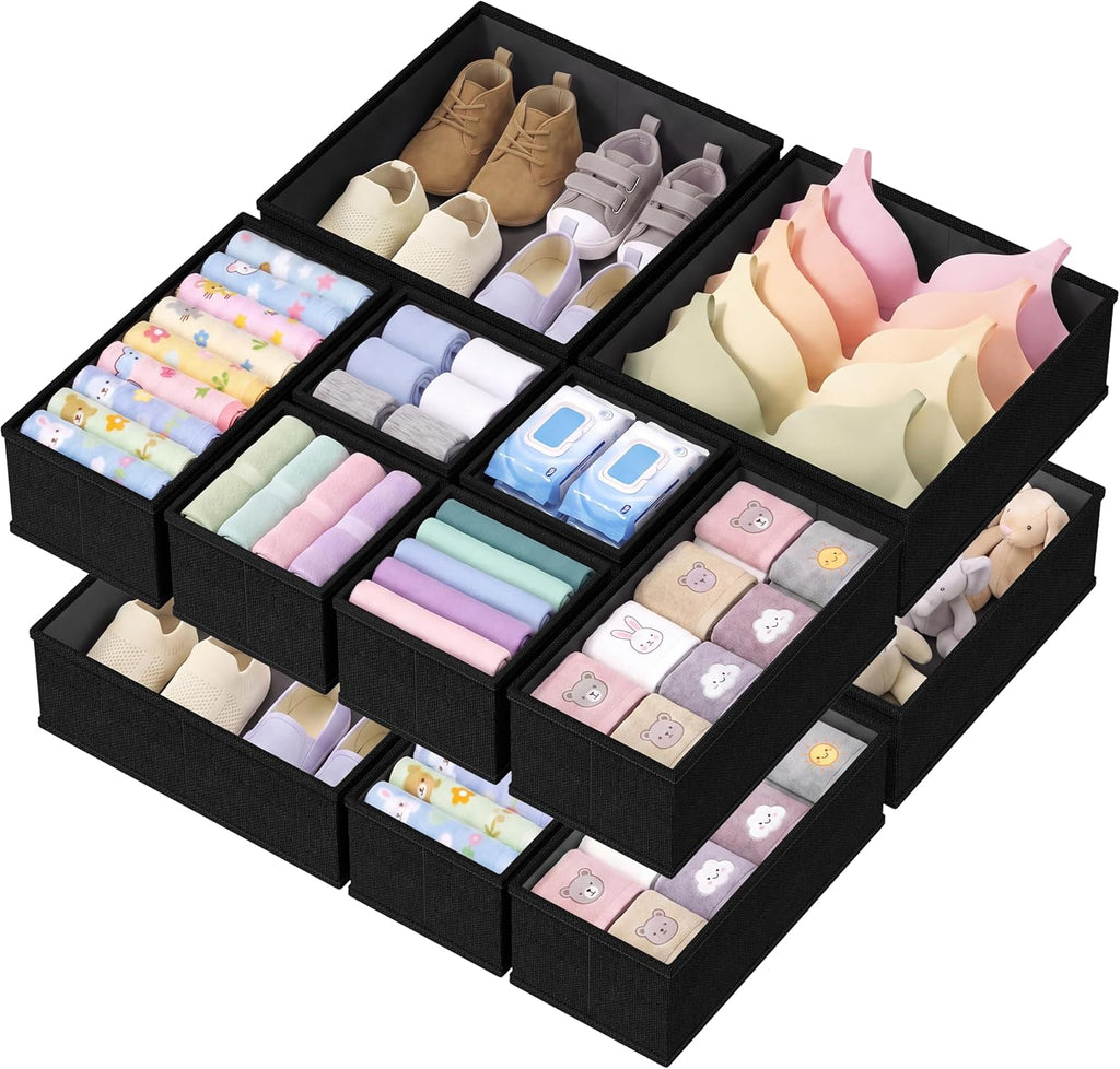 Organizador de cajones para ropa interior, calcetines, corbatas, paquete de