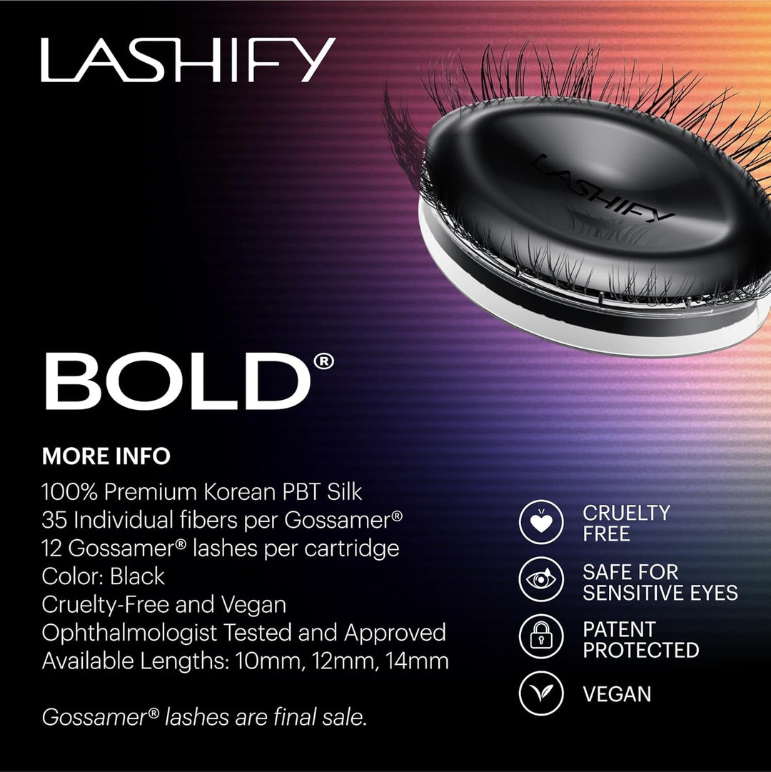 Lashify Recambio de extensiones de pestañas Gossamer de 0.394 pulga...