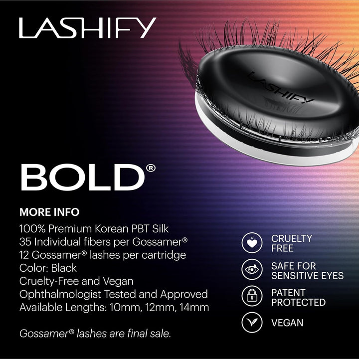 Lashify Recambio de extensiones de pestañas Gossamer de 0.394 pulga...