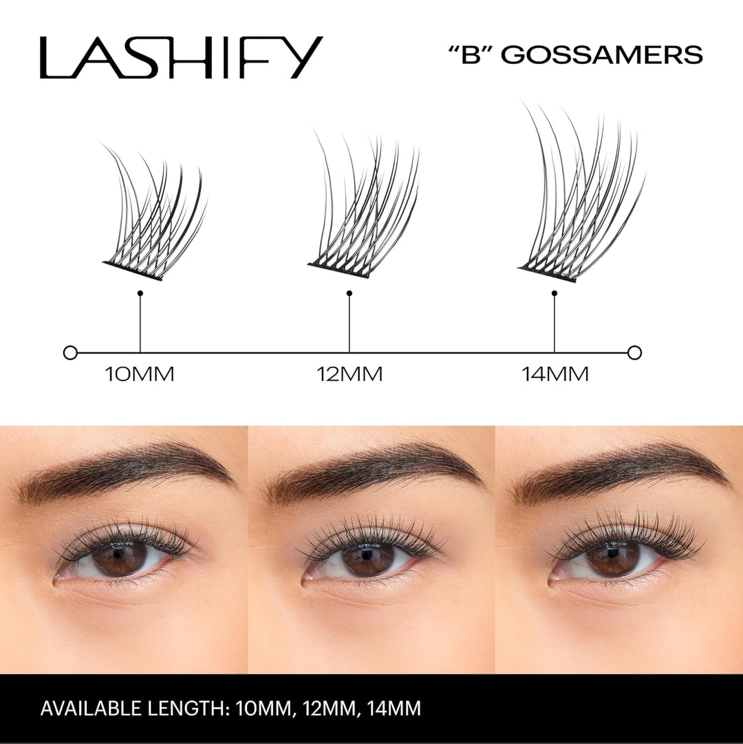 Lashify Recambio de extensiones de pestañas Gossamer de 0.472 pulga...