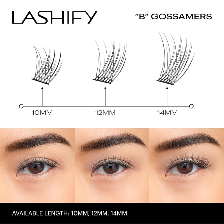 Lashify Recambio de extensiones de pestañas Gossamer de 0.472 pulga...