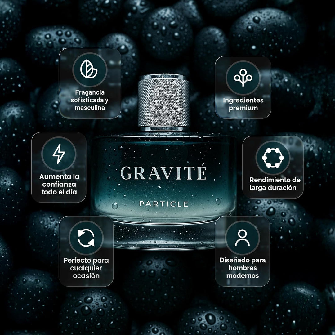 Particle Gravité Colonia Spray para hombres, aroma fresco de larga...
