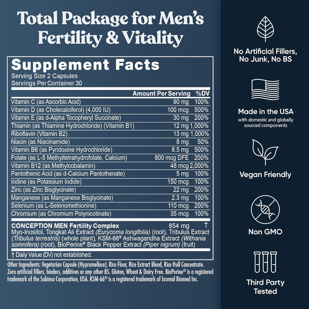 Concepción Para Él \u2013 Suplementos de Fertilidad para Hombres, R...