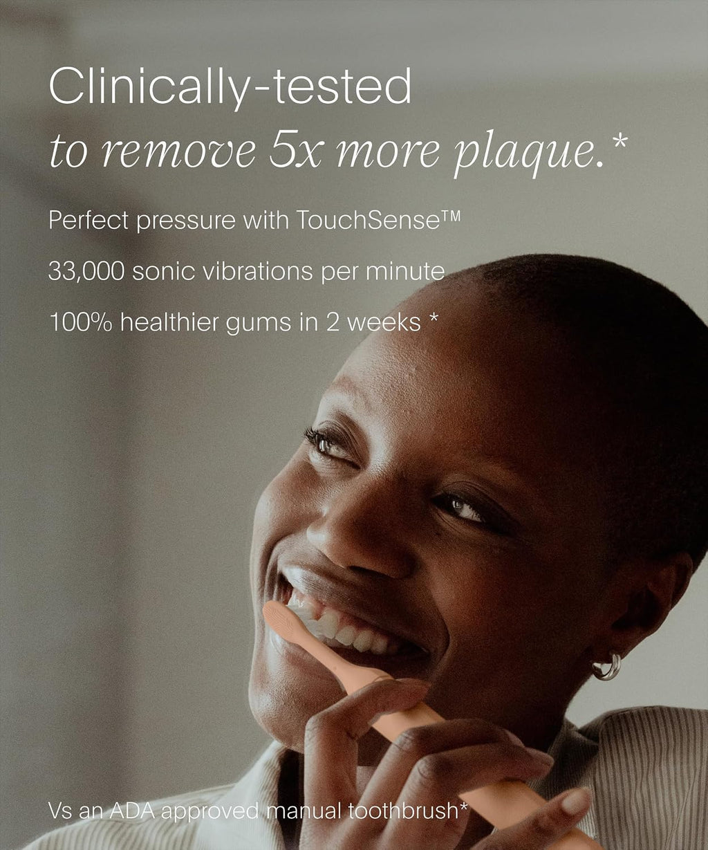 SURI 2.0 Nuevo cepillo de dientes eléctrico Sonic con sensor de presión | 1 mes + batería | Cepillo de dientes eléctrico para adultos | Cepillos de dientes de viaje | Cepillo de dientes | Rosa