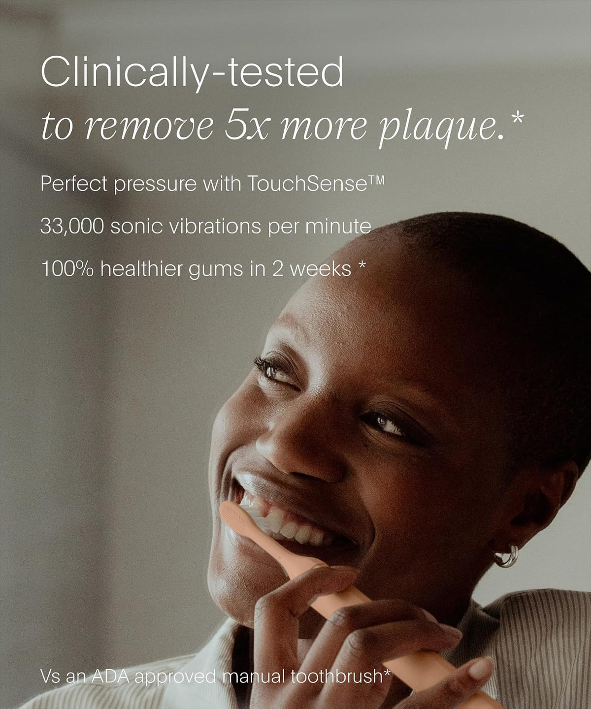 SURI 2.0 Nuevo cepillo de dientes eléctrico Sonic con sensor de presión | 1 mes + batería | Cepillo de dientes eléctrico para adultos | Cepillos de dientes de viaje | Cepillo de dientes | Rosa