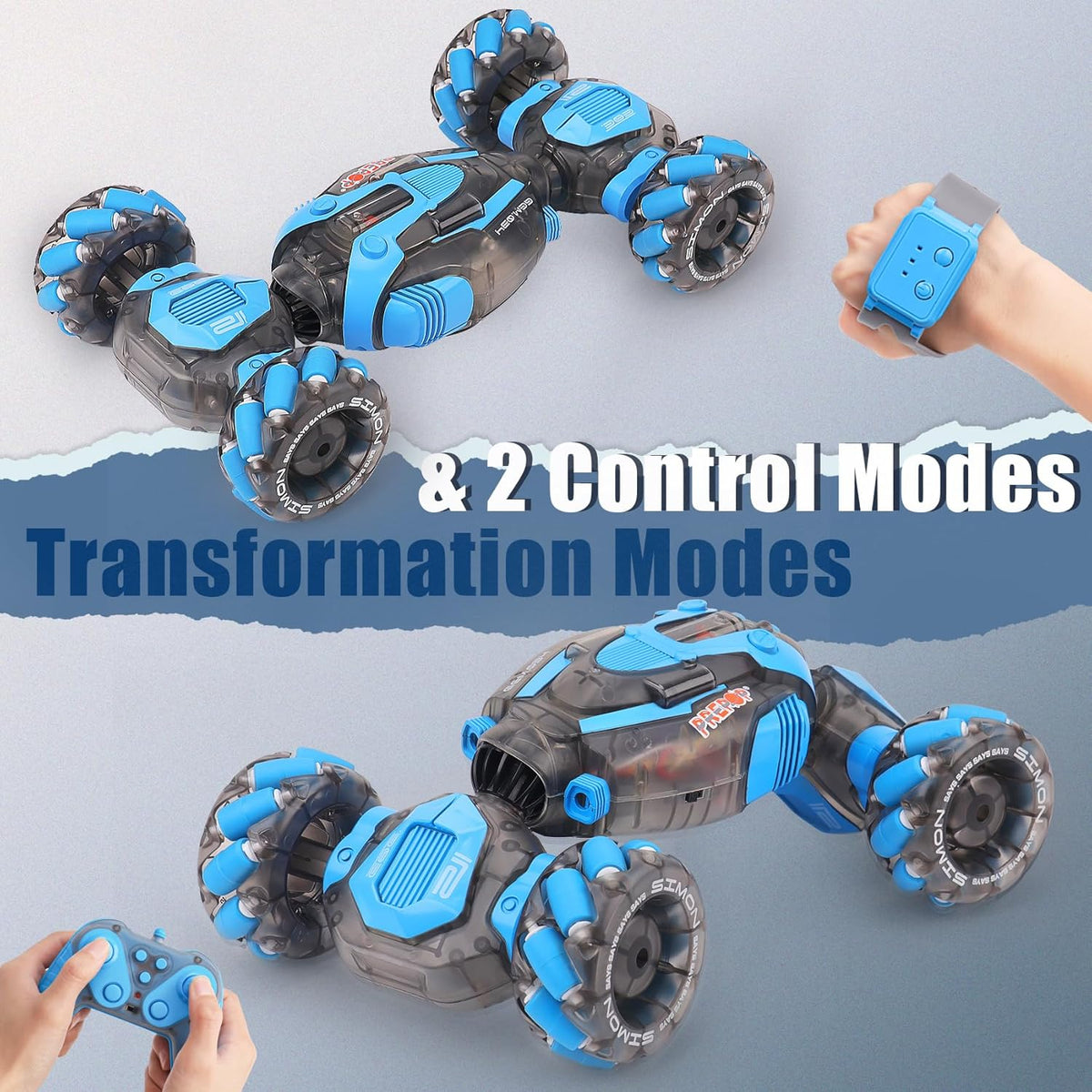 Auto de acrobacias RC con detección de gestos para niños, juguetes...