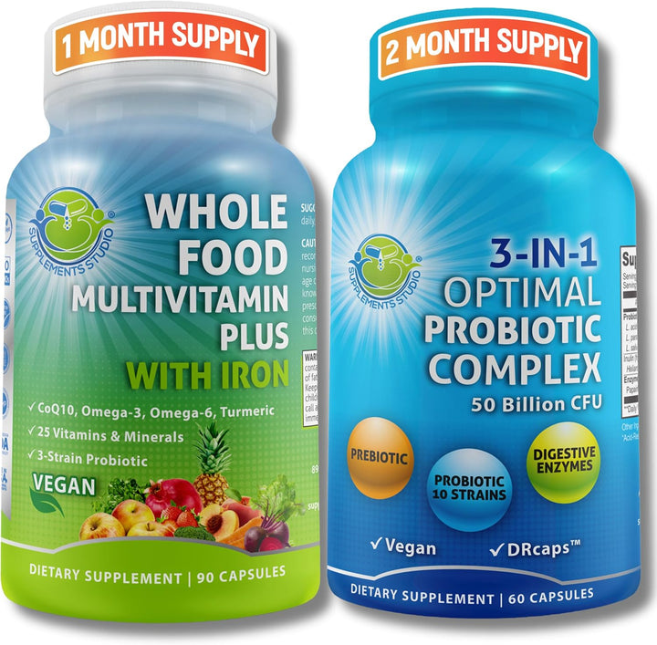 Paquete de salud intestinal e inmunológica: probiótico 3 en 1 (50 m...
