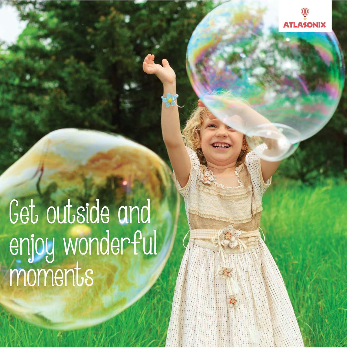 Ultimate Bubble Blast Kit - Juego de 11 varitas de burbujas gigantes y mezcla de polvo | Hace 7 galones de solución | Diversión de burbujas al aire libre para niños | Actividad de fiesta de verano |