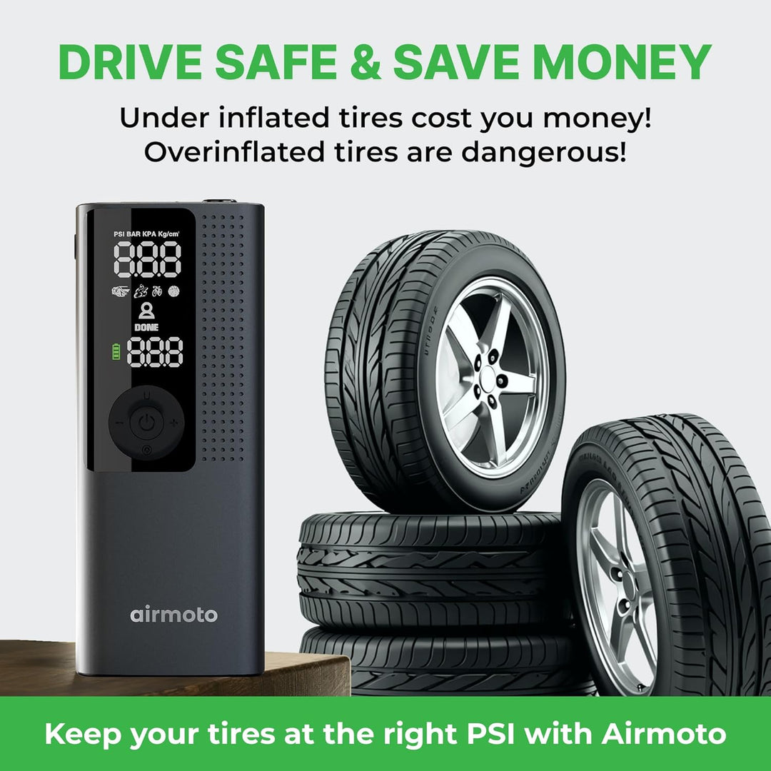 Airmoto Compresor de aire portátil para inflador de neumáticos, bom...