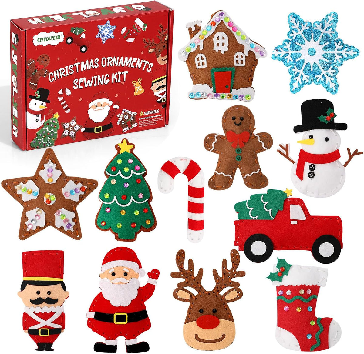 CiyvoLyeen - Kit de costura de Navidad para niños de 8 a 12 años de edad