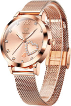 OLEVS Relojes para Mujer Elegante Rosado Oro Cadenita pequeña Pulsera de dama Reloj