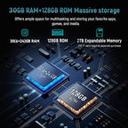Tableta, tableta Android 16, 30GB RAM 128GB ROM 2TB TF, tableta de...