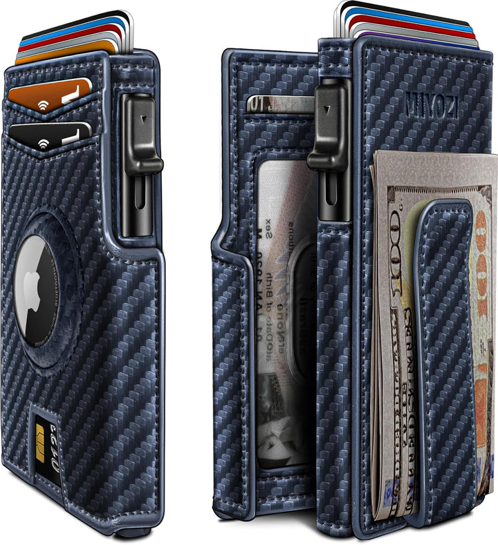 Miyozi - Billetera Airtag para hombre, con clip de dinero, estuche...