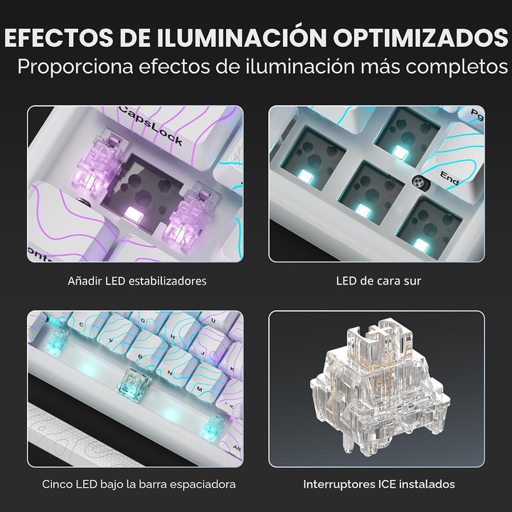 HITIME x XVX M67 Teclado inalámbrico 60% por ciento, teclado topogr...