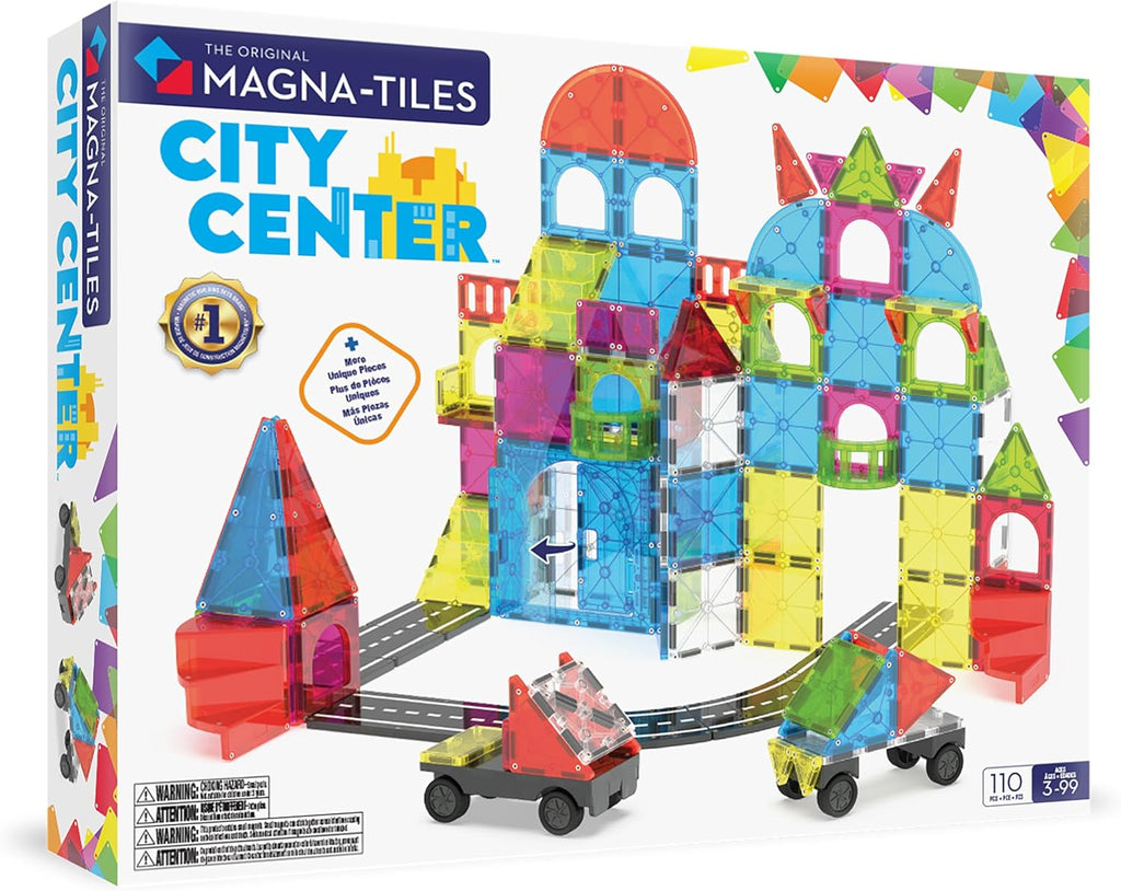 MAGNA-TILES City Center - Juego de construcción magnética de 110 piezas, la marca original de construcción magnética