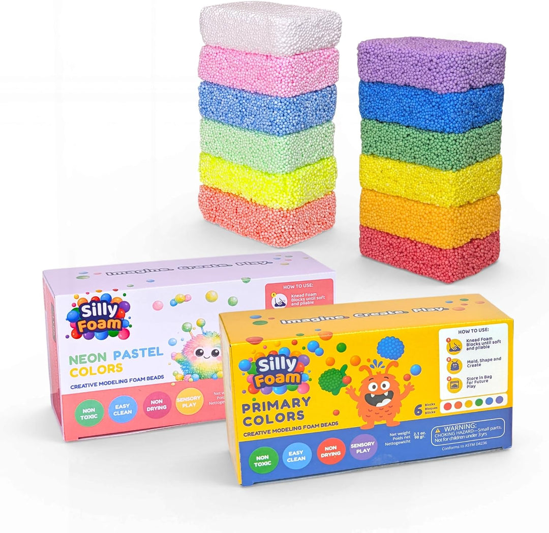 Espuma Loca, Perlas de Espuma Creativa para Modelar, Pack de 2 de 6...