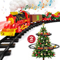 Juego de tren colgante para árbol de Navidad, tren de juguete de 2 niveles