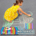 Juego de 180 tizas para acera en 20 colores, no tóxicas, lavables, tizas jumbo para exteriores para niños, tiza para pavimento