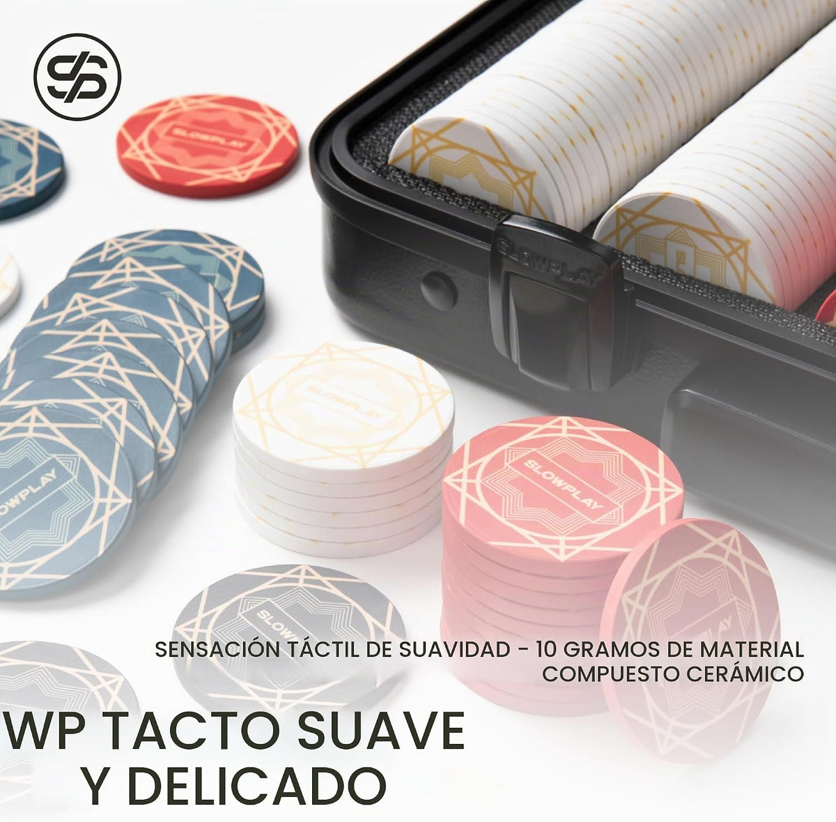 SLOWPLAY Sistema de póquer de cerámica Nash, fichas de póquer de 0.35 oz y